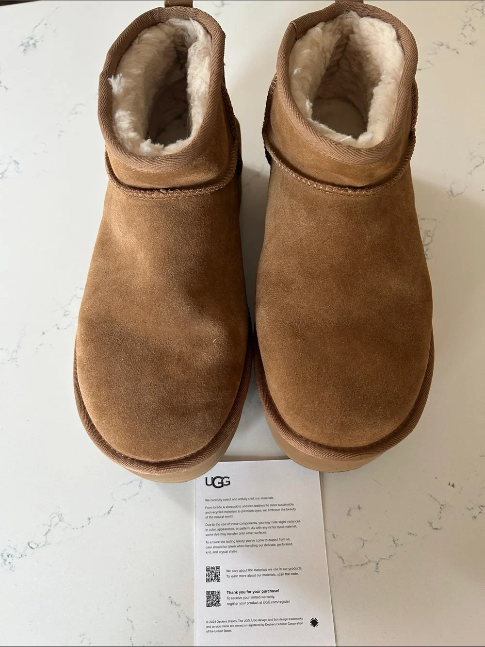 UGG® Classic Ultra Mini Platform Boot - Chestnut, Size 10, NWOT Display pair